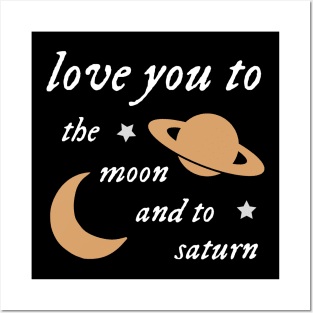 Moon and Saturn Posters and Art